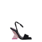 Black Satin Stiletto Heels Sandals