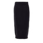 Black Cotton Midi Skirt