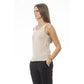 Beige Fabric Tank Top