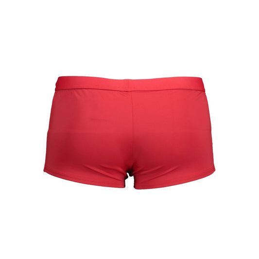 Red Elastane Swimwear