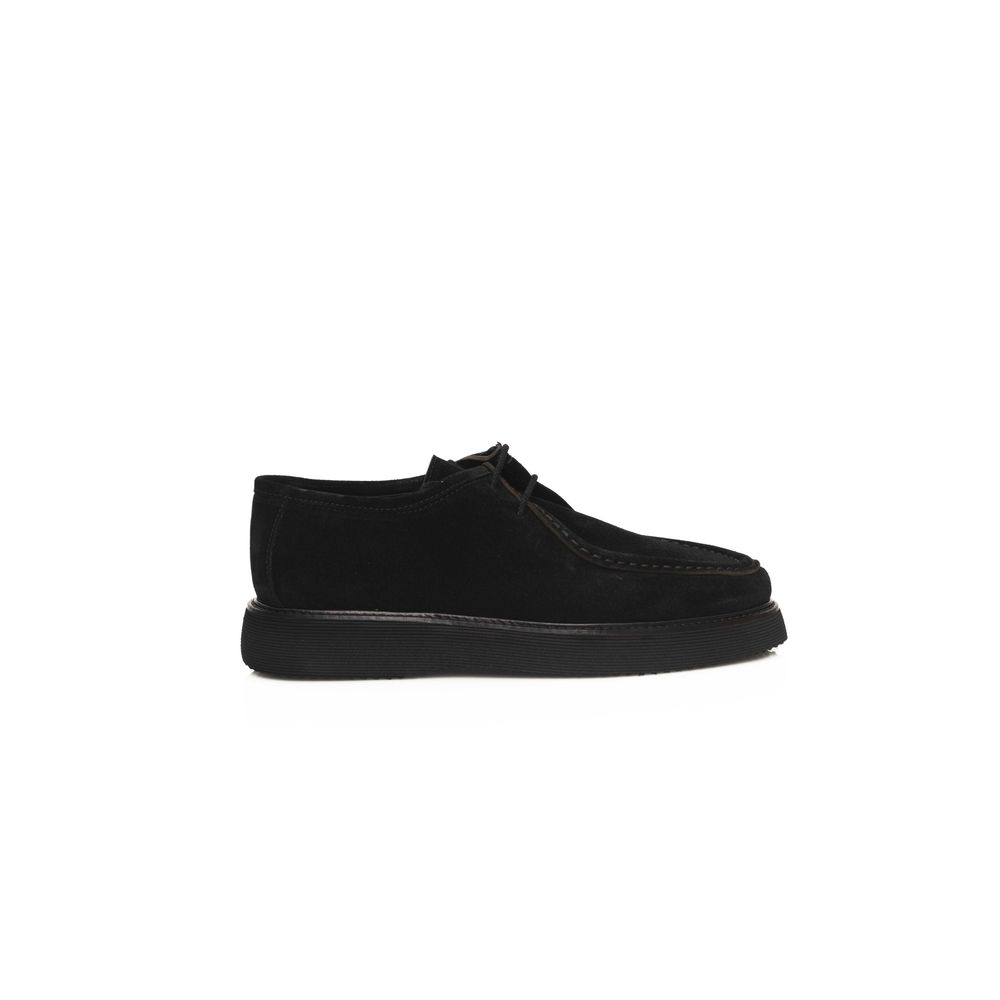 Black Calfskin Men Derby Shoe