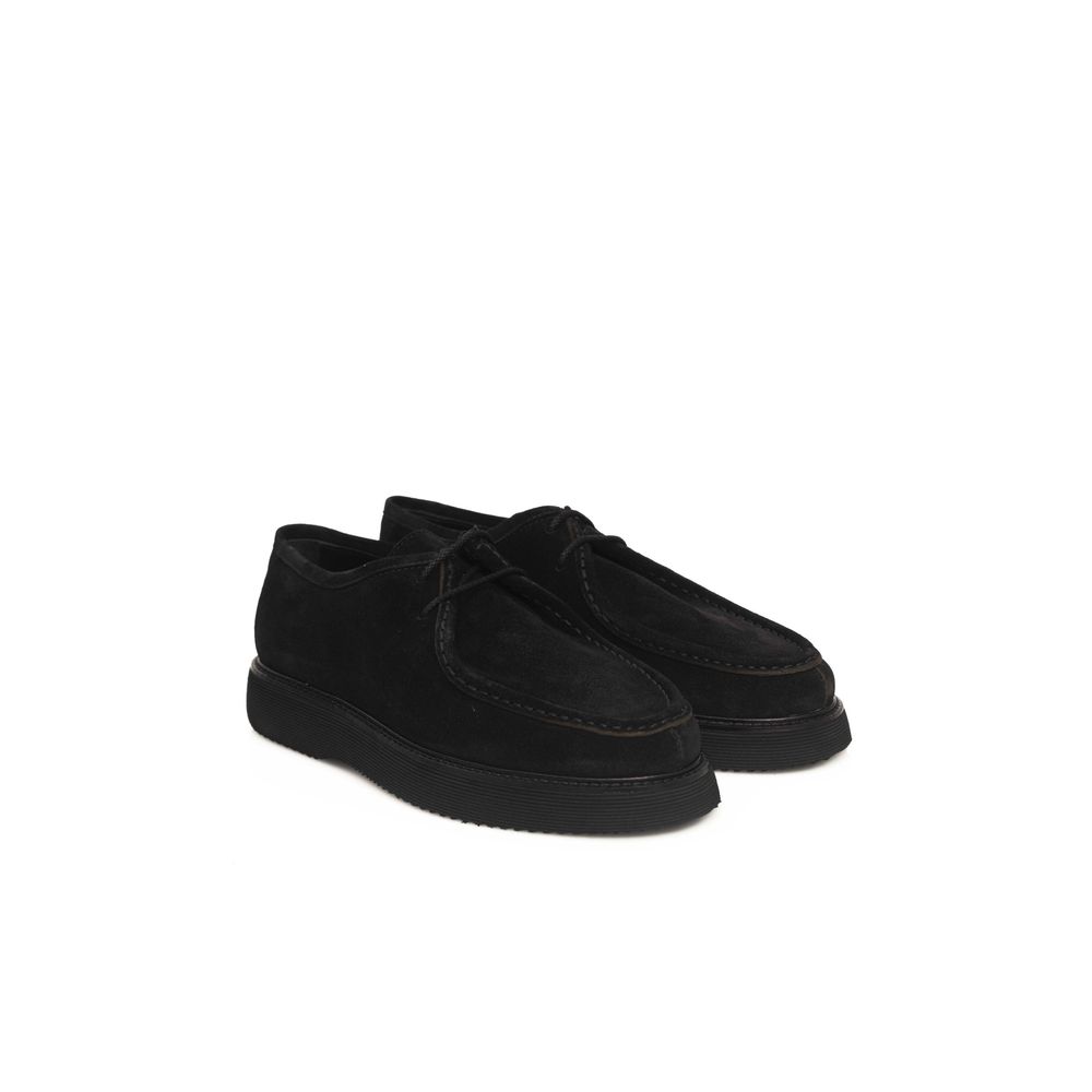Black Calfskin Men Derby Shoe