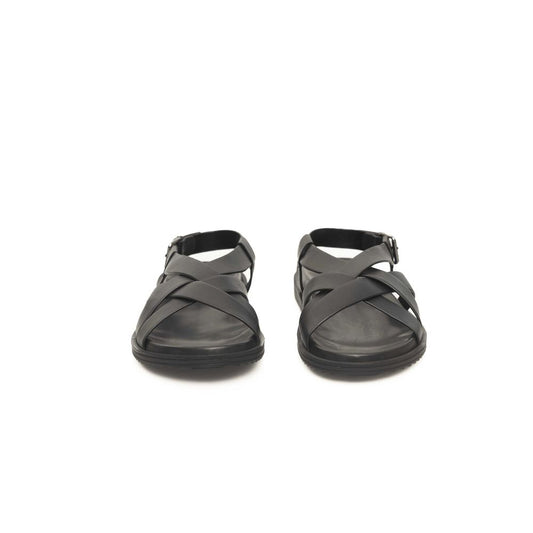 Black Cowhide Men Sandal