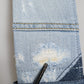Blue Two Tone Denim Gold Metal Buckle Belt