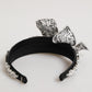 Black Hair Flower Crystal LIMONI Women Headband Diadem