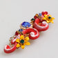Multicolor Spring CARRETTO Gold Brass Crystal Hair Clip