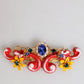 Multicolor Spring CARRETTO Gold Brass Crystal Hair Clip