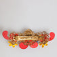 Multicolor Spring CARRETTO Gold Brass Crystal Hair Clip