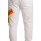 White Cotton Logo Patch Sweatpants Jogging Pants