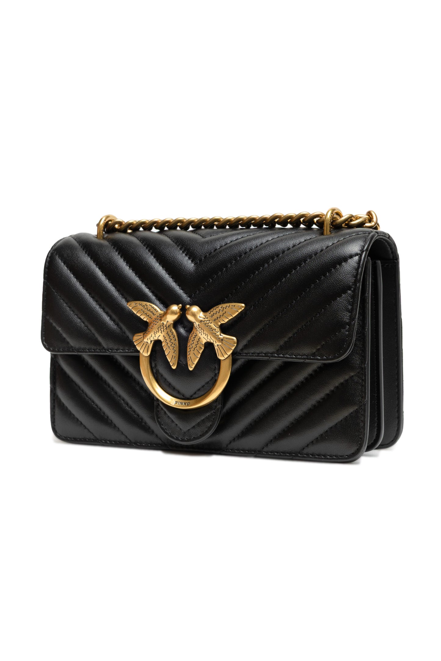 Black Leather Love One Mini Shoulder Bag