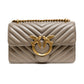 Grey Leather Love One Mini Shoulder Bag