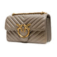 Grey Leather Love One Mini Shoulder Bag