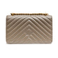Grey Leather Love One Mini Shoulder Bag