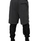 Black Gray Cotton Layered Sweatpants Pants
