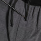Black Gray Cotton Layered Sweatpants Pants