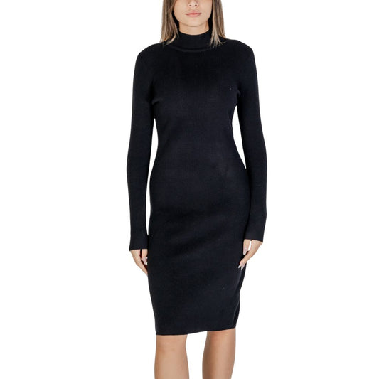 Black Viscose Midi