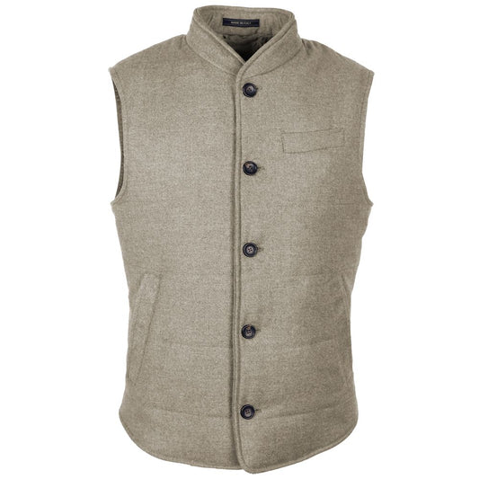 Beige Wool Sleveless Jacket