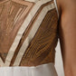 White Beige Mesh Crystal Embellished Sleeveless Jumpsuit