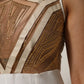 White Beige Mesh Crystal Embellished Sleeveless Jumpsuit