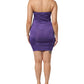 Purple Viscose Elastane Strapless Bodycon Dress