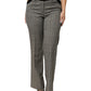 Gray Wool Blend Plaid Straight Leg Velvet Waist Pants