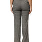 Gray Wool Blend Plaid Straight Leg Velvet Waist Pants
