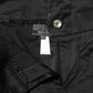 Black Cotton Blend Cropped Straight Leg Pants