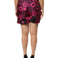 Pink Black Silk Logo Print DG Pattern Shorts