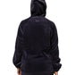 Purple Cotton Blend Velvet Zip-Up Hoodie Sweatshirt Sweater