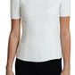 White Viscose Acetate Short Sleeve Blouse Top