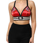 Red Satin Floral Embroidered Bralette Crop Top