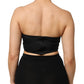 Black Nylon Blend Bandeau Strapless Tube Top