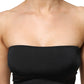 Black Nylon Blend Bandeau Strapless Tube Top