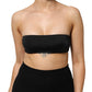 Black Nylon Blend Bandeau Strapless Tube  Top