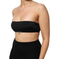 Black Nylon Blend Bandeau Strapless Tube  Top