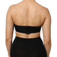Black Nylon Blend Bandeau Strapless Tube  Top