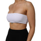 White Nylon Blend Bandeau Strapless Tube Top