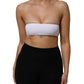 White Nylon Blend Bandeau Strapless Tube Top
