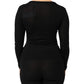 Black Virgin Wool Buttoned Cardigan Sweater