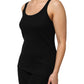 Black Cotton Sleeveless Women Tank Top