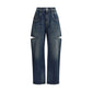 Denim Jeans with Cut-Out Detail
