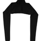 Black Viscose Turtle Neck Crop Pullover Top