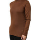 Brown Cashmere Turtle Neck Pullover Sweater