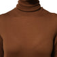 Brown Cashmere Turtle Neck Pullover Sweater