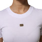 T-Shirt White Cotton Round Neck Short Sleeves I