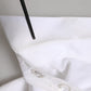 White Crystal Embellished Dress Shirt Top
