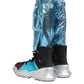 Blue Lace Up Over The Knee Socks Men Boots Shoes