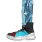 Blue Lace Up Over The Knee Socks Men Boots Shoes