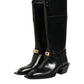 Black Logo Plaque Over The Calf Boots Shoes