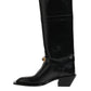 Black Logo Plaque Over The Calf Boots Shoes
